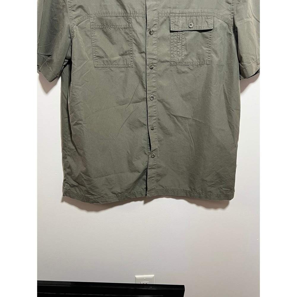 Field & Stream Mens Short Sleeve Button Down Utility Shirt Olive Green Large - Picture 7 of 10
